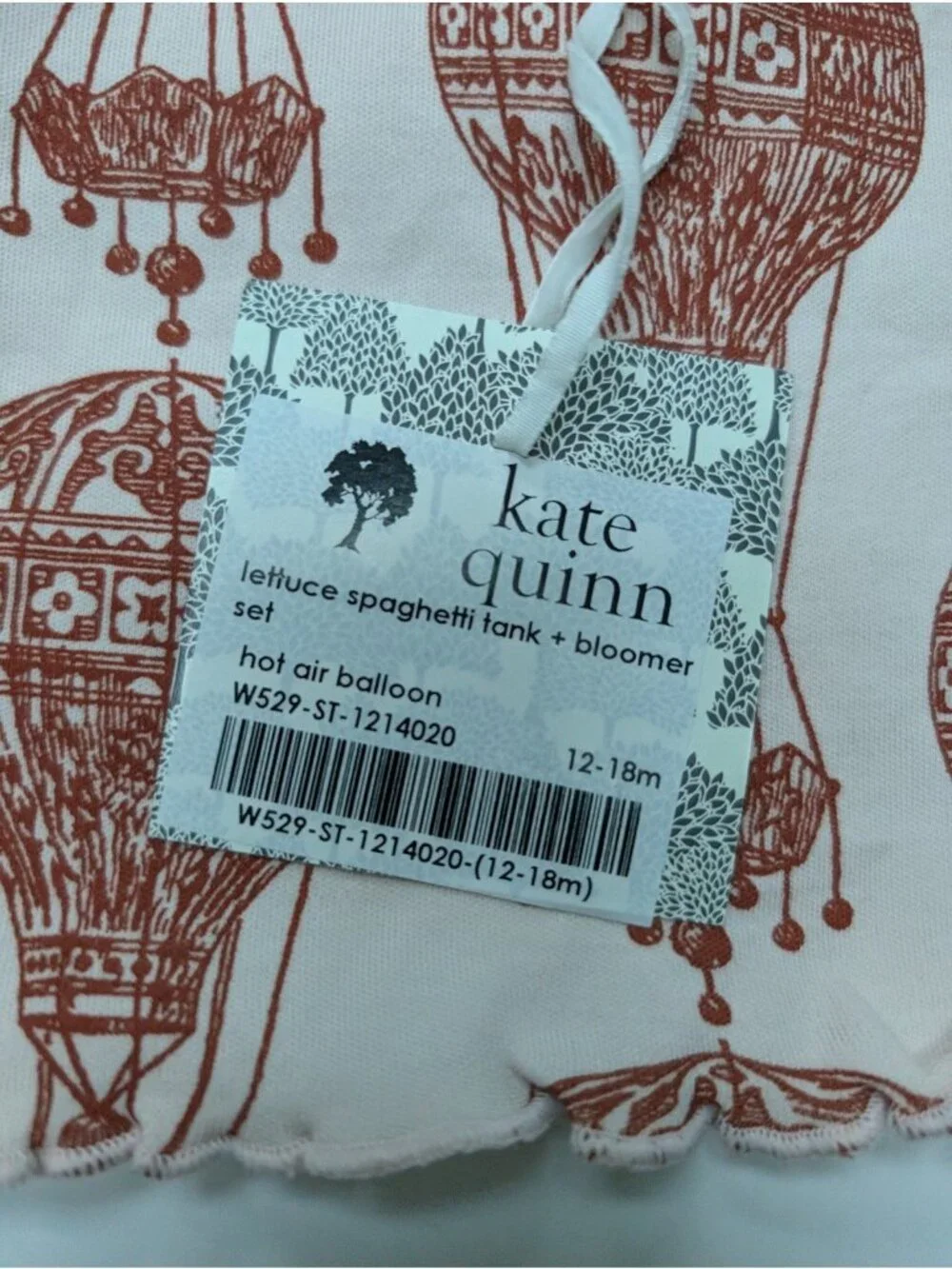 Kate Quinn Organic Cotton Hot Air Balloon Jade Tank & Bloomer Shorts Set 12-18